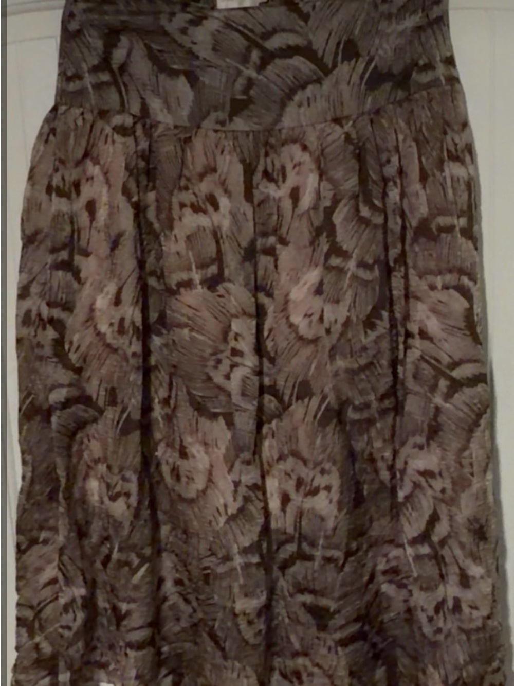 Christy Lynn-Flowing Brown Floral Maxi Skirt - Soft Pleated Design